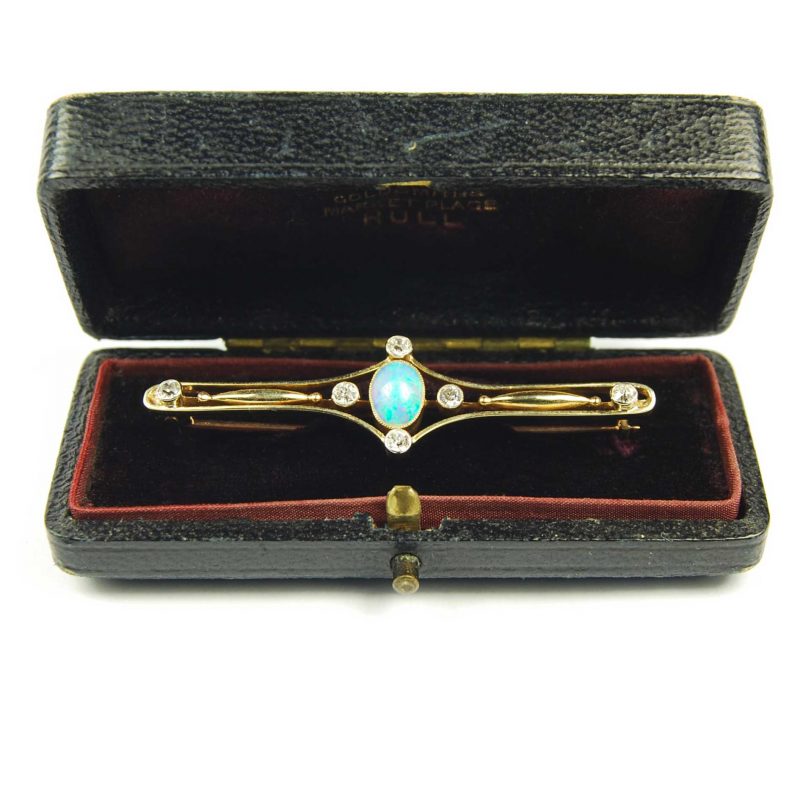 Antique Opal & Diamond Brooch