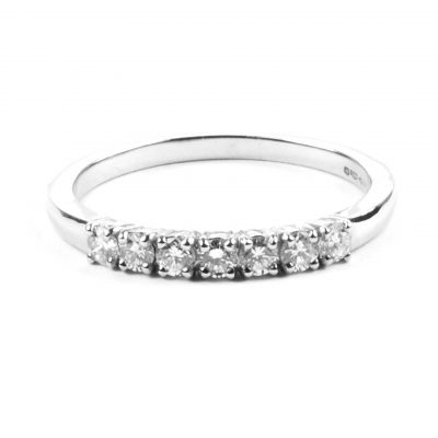 Diamond Set Platinum Half Eternity Ring