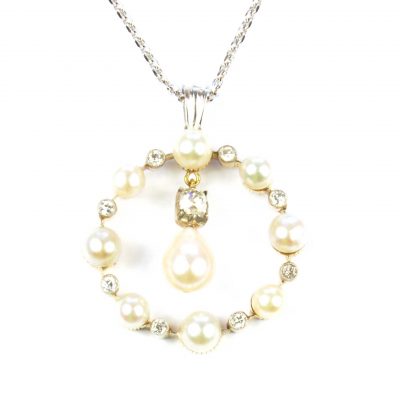 Edwardian Pearl & Diamond Pendant