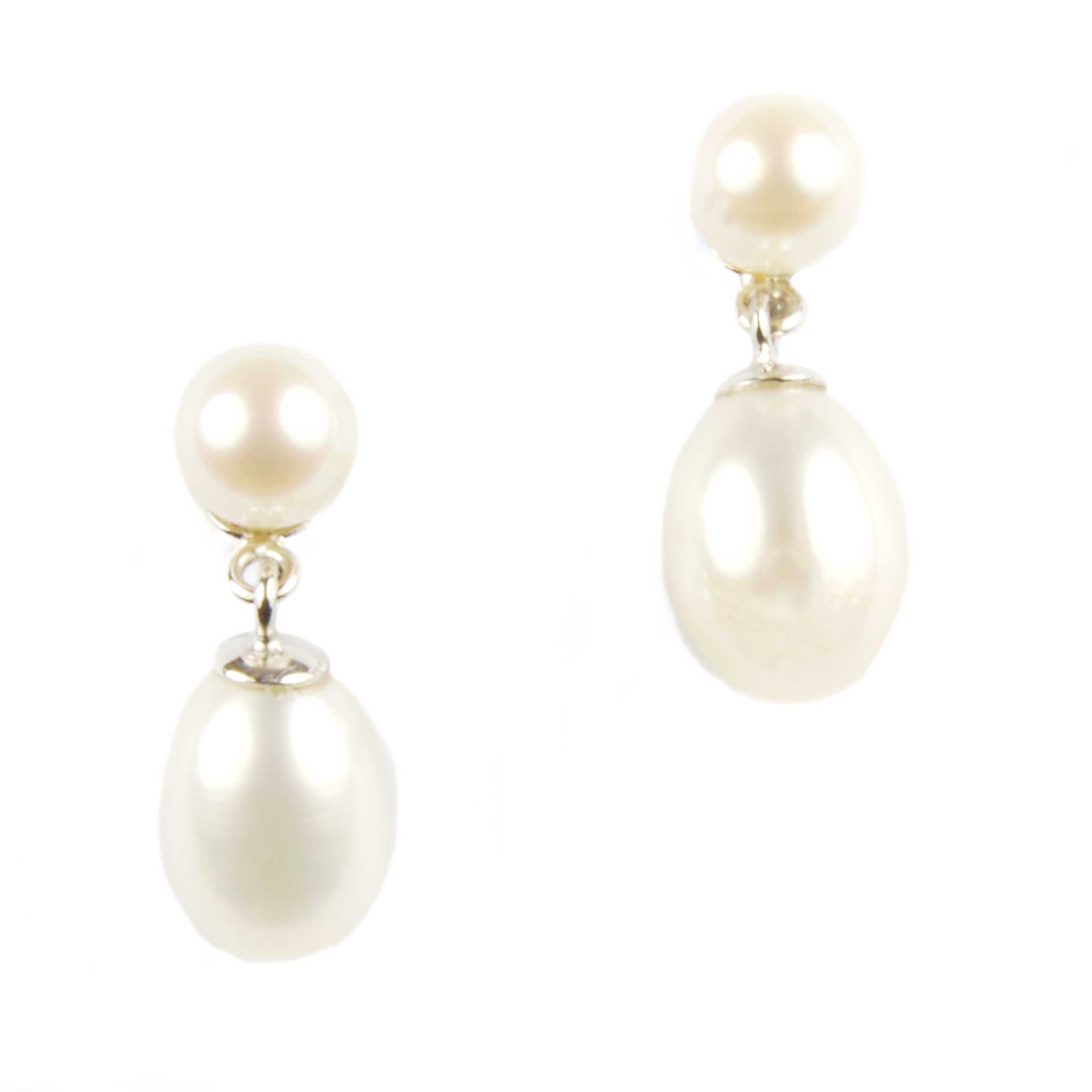 Double Pearl Drop Earrings,White Gold Set - Mark Parkhouse Antiques ...